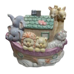 Enesco Noahs Ark Nightlight 1997 Ceramic Figurine 2 by 2 Animals Nursery